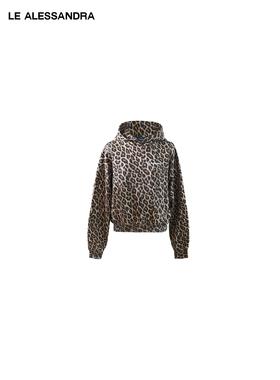 设计师 LE ALESSANDRA “豹富系列”豹纹连帽上衣卫衣