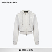 连帽卫衣女拉链开衫 设计师ANN 外套 新品 短款 ANDELMAN 2025秋季