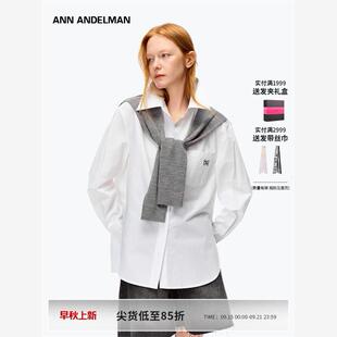 廓形宽松衬衣秋 男女同款 设计师ANN ANDELMAN披肩假两件衬衫