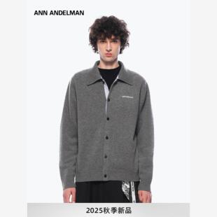 上衣外套秋冬新款 翻领毛衣针织开衫 ANDELMAN男女同款 设计师ANN