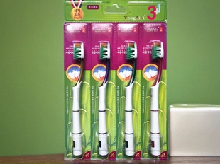 韩国竹节纳米尼龙单尖磨毛刷丝软毛细毛牙刷4支装家庭情侣牙刷