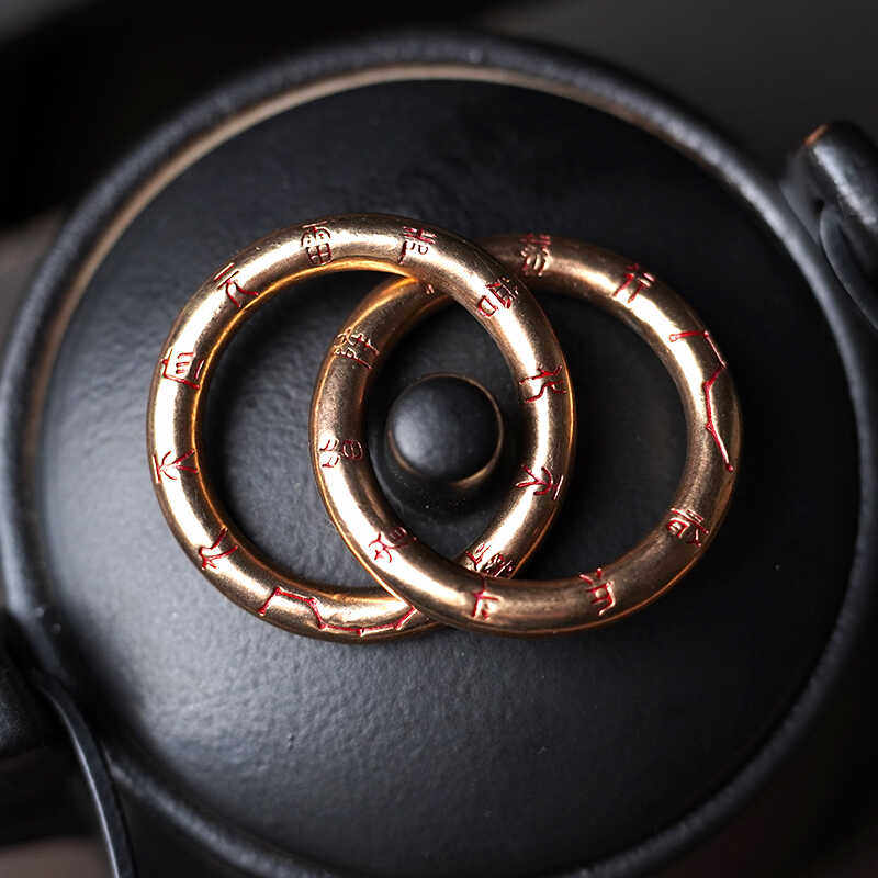 九字真言乾坤圈镯黄铜