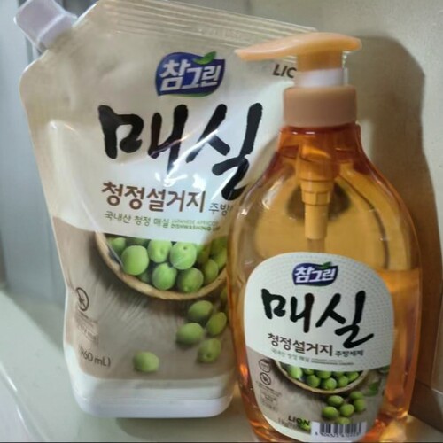 韩国狮王洗洁精真碧青绿茶青梅家用LION洗碗进口果蔬瓶装补充装1L