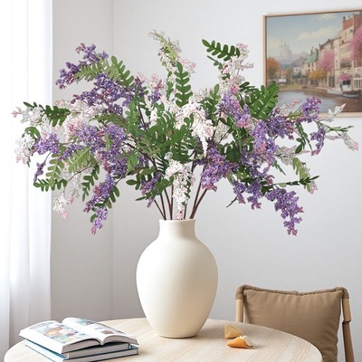 130cm长款落地仿真花槐蕊花酒店民宿花艺婚庆装饰假花仿真花造景