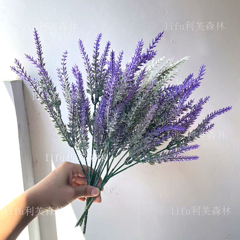 薰衣草仿真花束紫色家居酒店婚庆软装饰配材植物假花拍摄道具