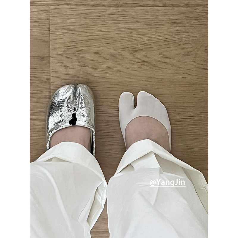 春夏季冰丝棉底浅口隐形分趾袜二趾袜点胶防掉跟薄款凉感tabi女袜