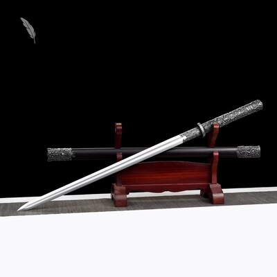 双手剑龙泉市刀剑高锰钢收藏古风武术练习宝剑长剑半硬剑未开刃