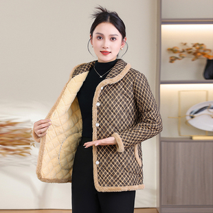 百搭秋冬加绒外套翻领短款 小棉衣 金丝绒加厚洋气宽松保暖棉服时尚