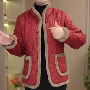 妈妈装 国风洋气棉衣加绒保暖小棉袄中老年女复古棉服外套 秋冬新款