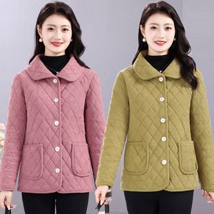 百搭秋冬加绒外套翻领短款 小棉衣 金丝绒加厚洋气宽松保暖棉服时尚