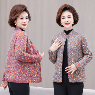妈妈夹棉外套2025新款 薄棉袄50岁妇女小棉衣中老年人加棉上衣秋冬