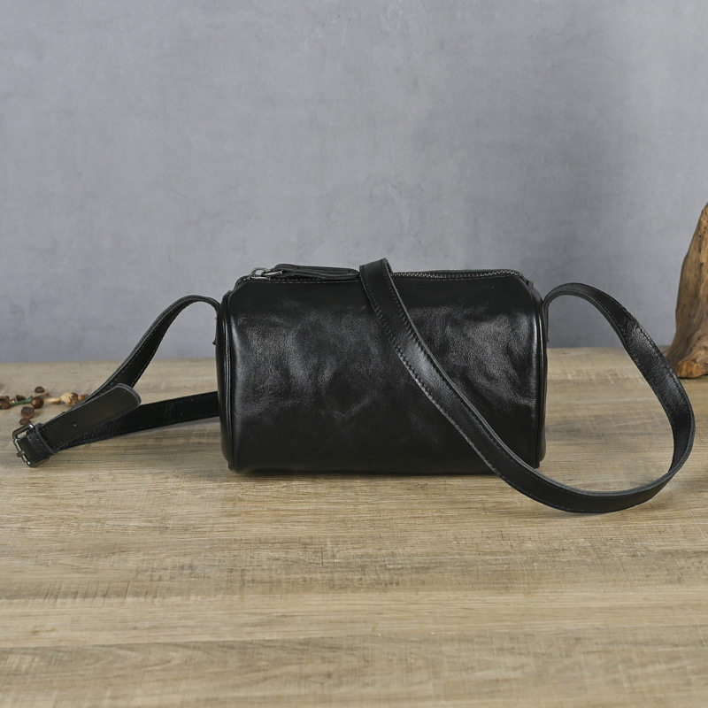 新款头层植鞣牛皮圆筒男女单肩斜挎包真皮潮流斜跨包男小挎包背包,箱包皮具/热销女包/男包,水桶包,淘宝优惠券,粉丝福利购,淘宝优惠卷