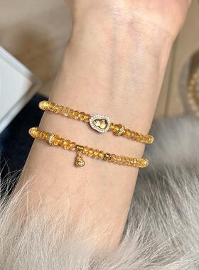 招财黄水晶葫芦手链女款