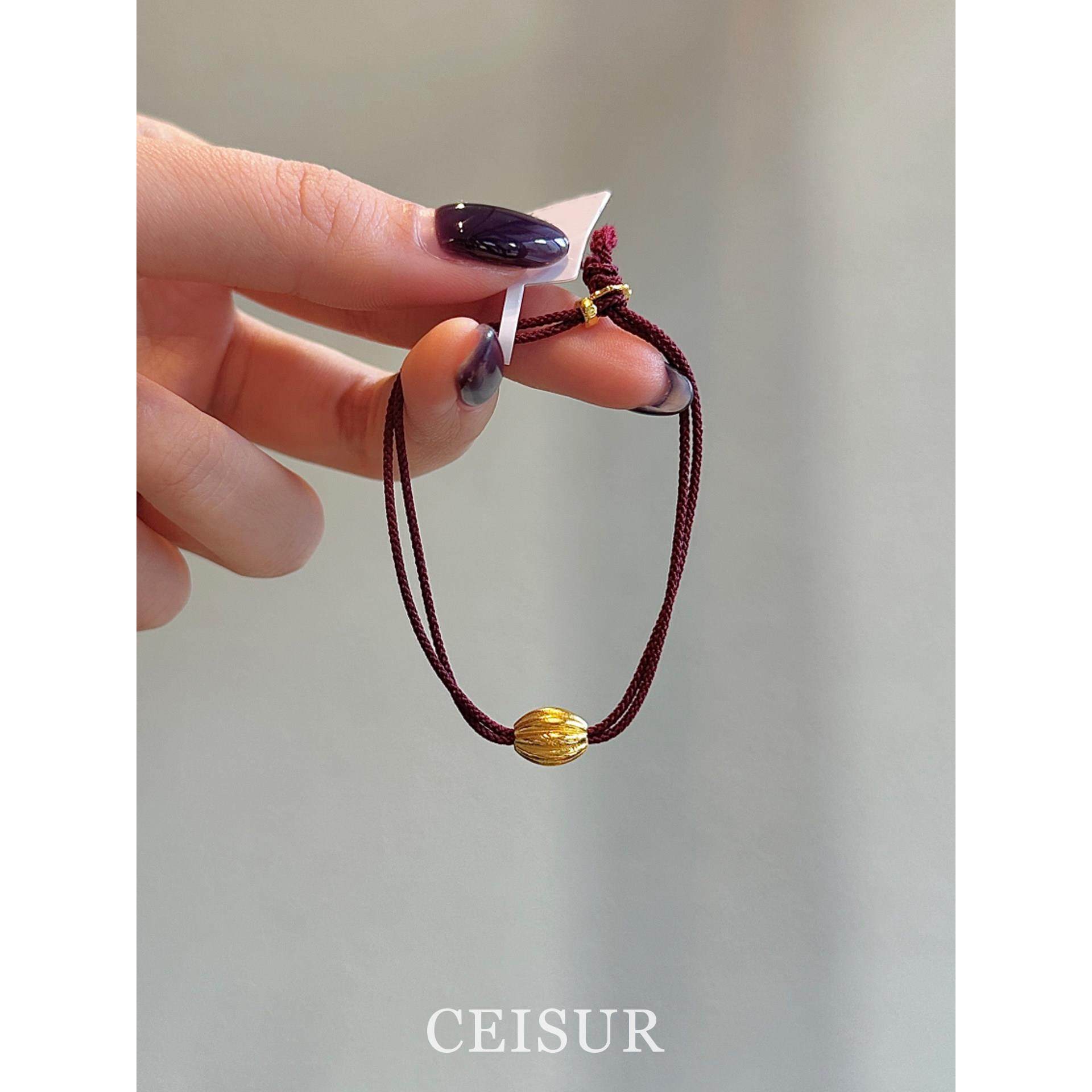 vintage新中式圆珠编织手绳女款轻奢小众精致百搭高级感气质手饰,饰品/流行首饰/时尚饰品新,手链,淘宝优惠券,粉丝福利购,淘宝优惠卷