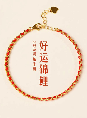 新年本命年红色编织手绳轻奢高级感纯银红绳手链女款2025新款手饰