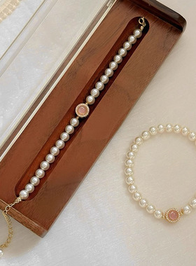 粉玉髓手链女生2025年夏季新款