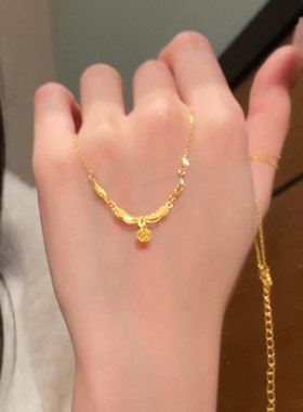 金色玫瑰花项链女锁骨链