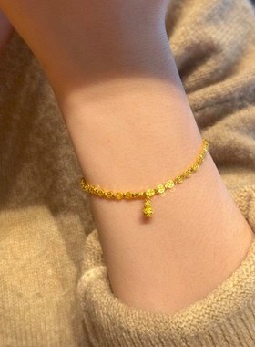 金色钱币葫芦手链女轻奢小众设计