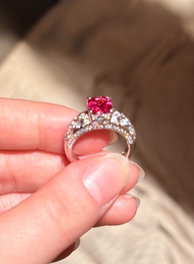 银色爆闪网状粉方糖戒指2026新款