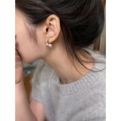 法式 耳环轻奢小众高级感气质耳饰 复古名媛风仿珍珠耳扣女2026新款