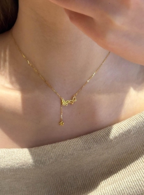 金色超闪蝴蝶项链女2026新爆款