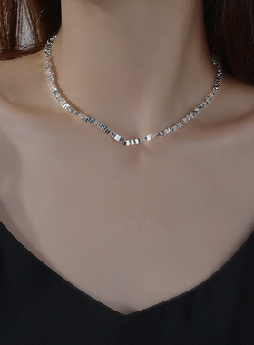 925银碎银几两项链女锁骨链颈链