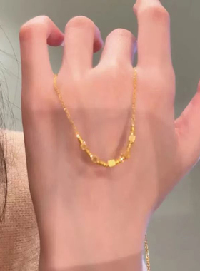 金色小方糖项链时尚气质百搭颈链