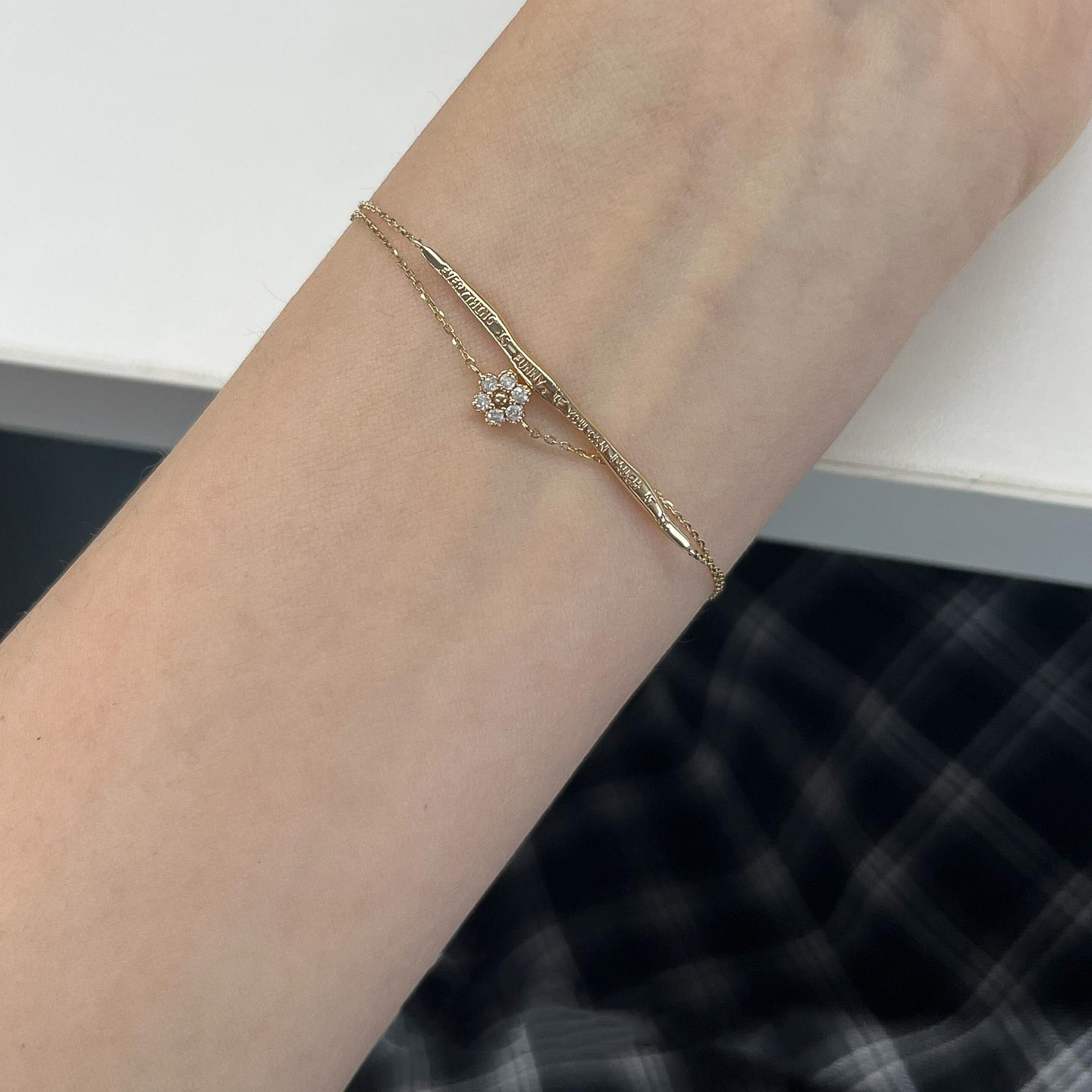 夏日清新极细花朵叠戴手链女生款