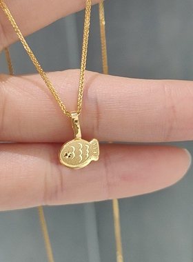 金色小鱼吊坠项链女精致气质百搭