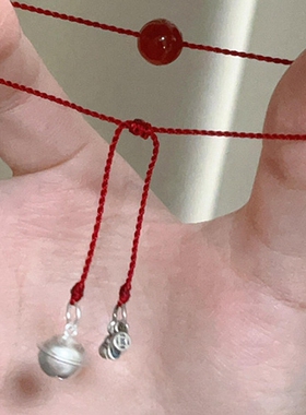 铃铛钱币红色编绳手链女新年手绳