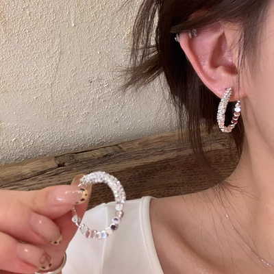 S925纯银碎银子耳环轻奢高级感