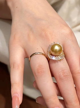 金色仿珍珠戒指女2026新款爆款