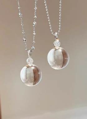 白夜明珠~仿白水晶纯银项链