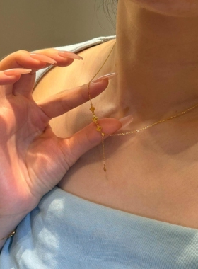 金色银杏叶项链女配饰时尚精致