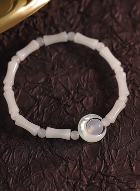 月亮贝壳手链女生ins小众设计感