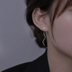 925纯银T字耳线女士耳环轻奢小众设计感圆柱波浪耳线简约耳坠饰品