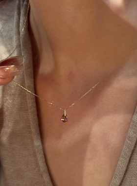 水滴仿闪钻项链女气质百搭颈链