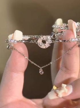 女珍珠平安扣手链小众2025新款