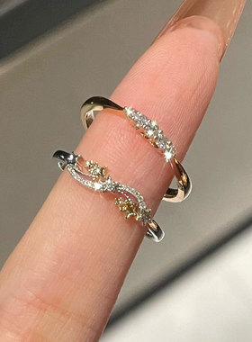 银色仿莫桑石排钻星星戒指食指戒