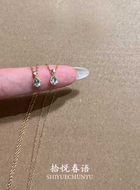 蓝色水滴项链女2025新款