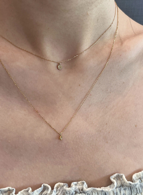 极细水滴闪钻项链气质叠戴颈链