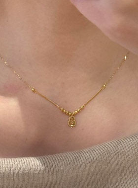 金色碎冰冰葫芦项链女高级感