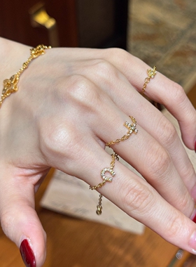 金色链条细戒指女2026新款气质