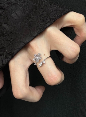 银色镂空戒指女小众设计气质百搭