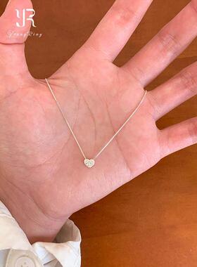 银色爱心项链女2026新款颈链