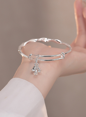 925银女梦幻风铃兰花手镯