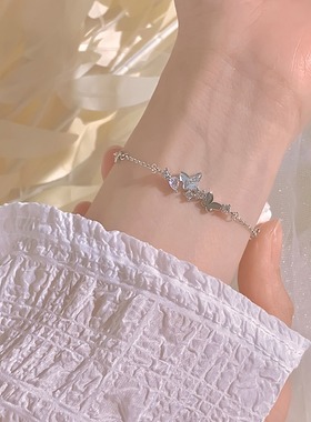 925银蝴蝶手链小众设计精致手饰