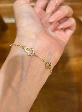 S925纯银金色葫芦铜钱手链