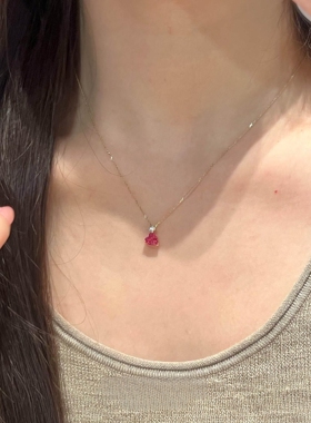 小桃心吊坠项链女2026新爆款