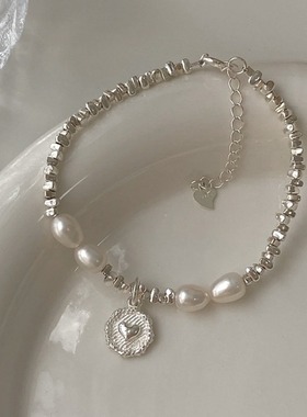 碎银珍珠手链女ins小众设计